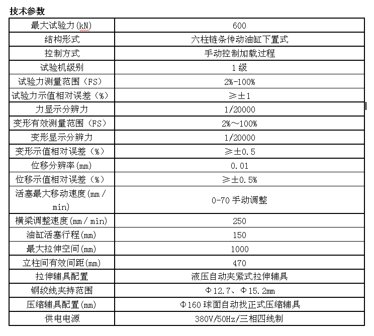 600KN微机屏显锚杆锚索拉力试验机